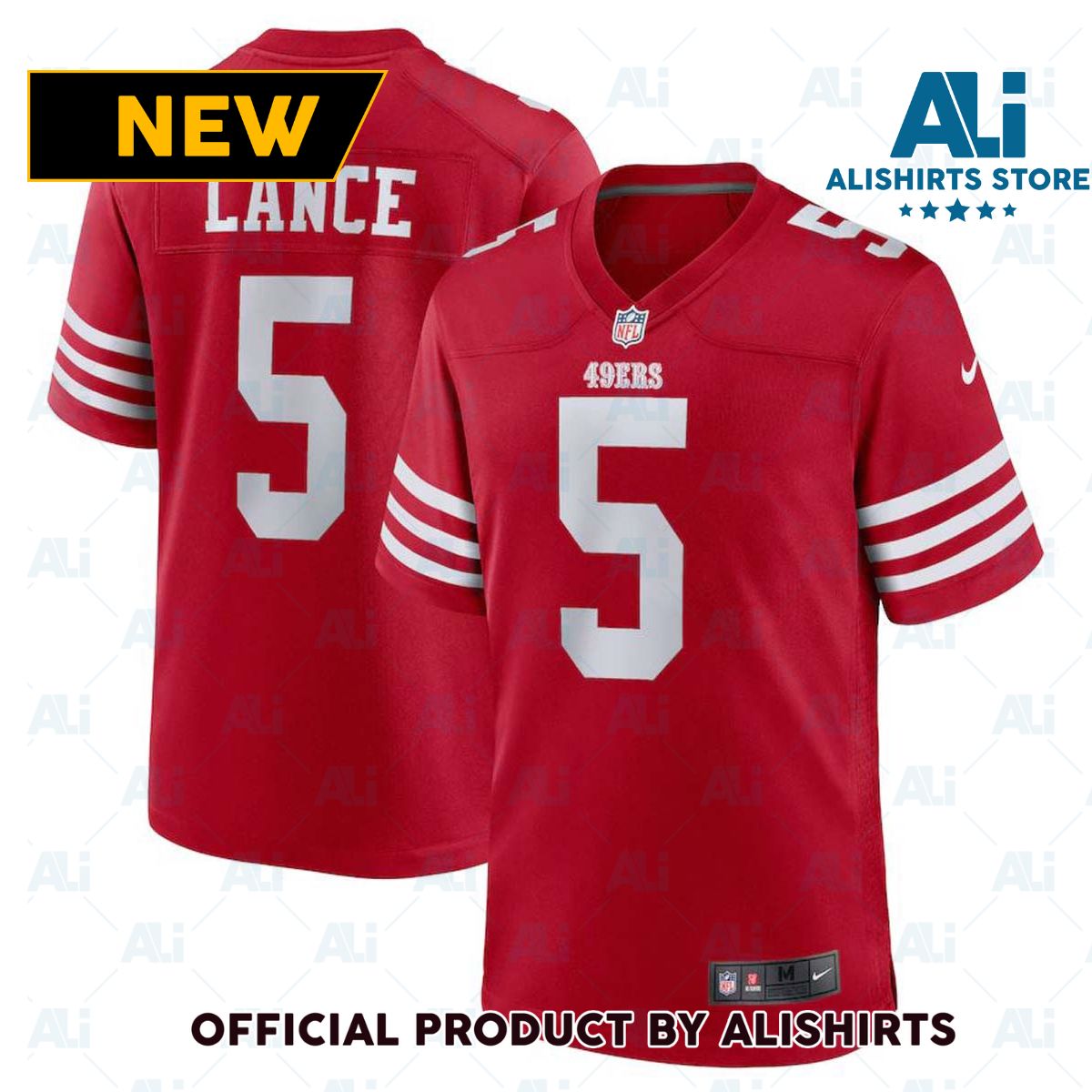 Nike San Francisco 49ers Trey Lance  5 Alternate Game NFL Football Jersey