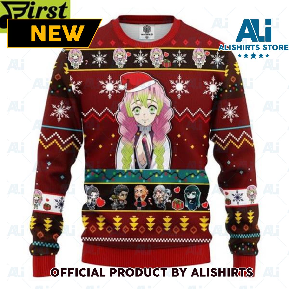 Mitsuri Kanroji Demon Slayer Chibi Demon Slayer Ugly Christmas Sweater