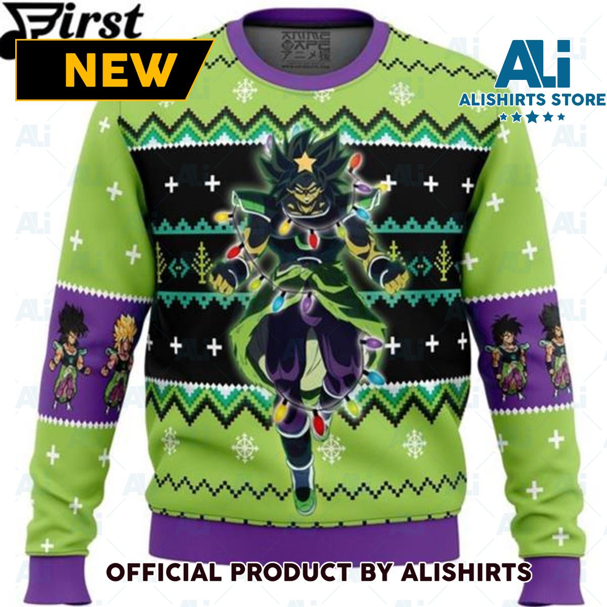 Anime Broly Dragon Ball Z Ugly Christmas Sweater