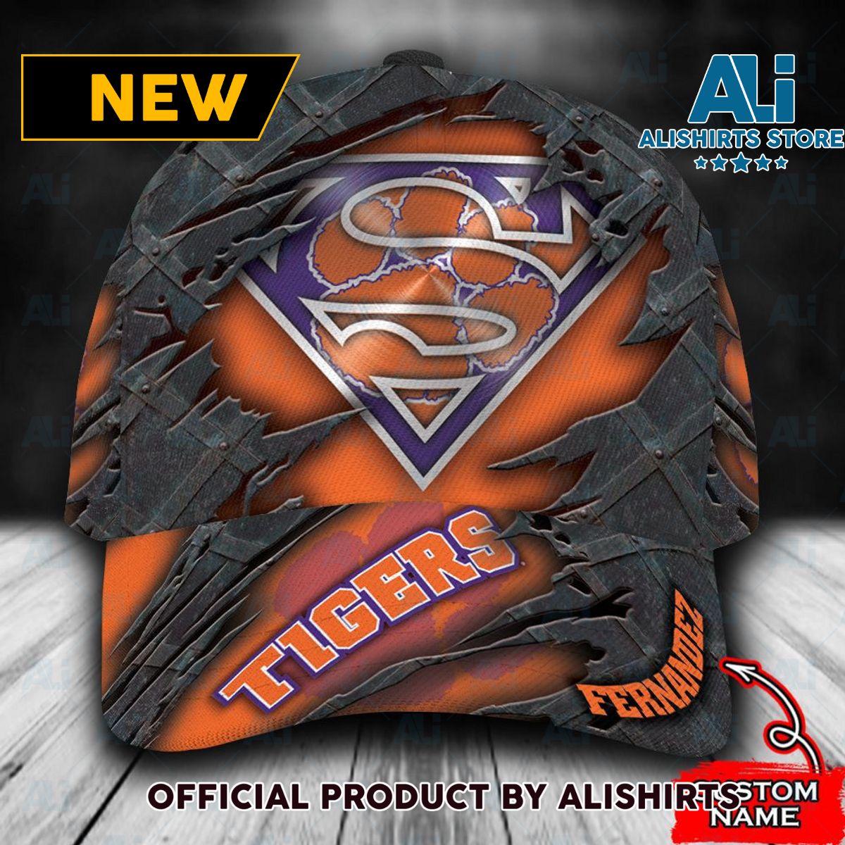 Personalized Clemson Tigers Superman Logo Classic Cap