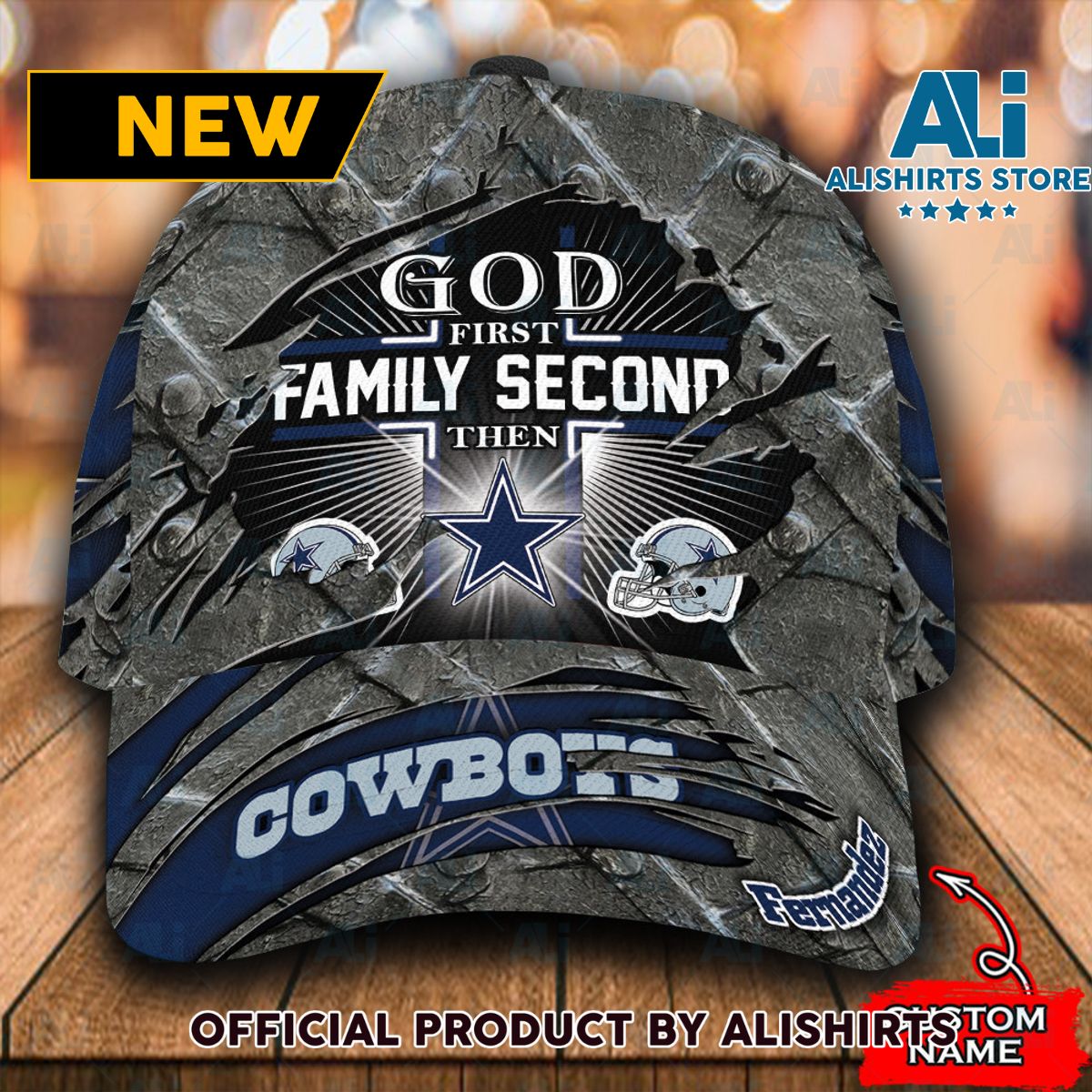 Personalized Dallas Cowboys God First Family Second Classic Cap