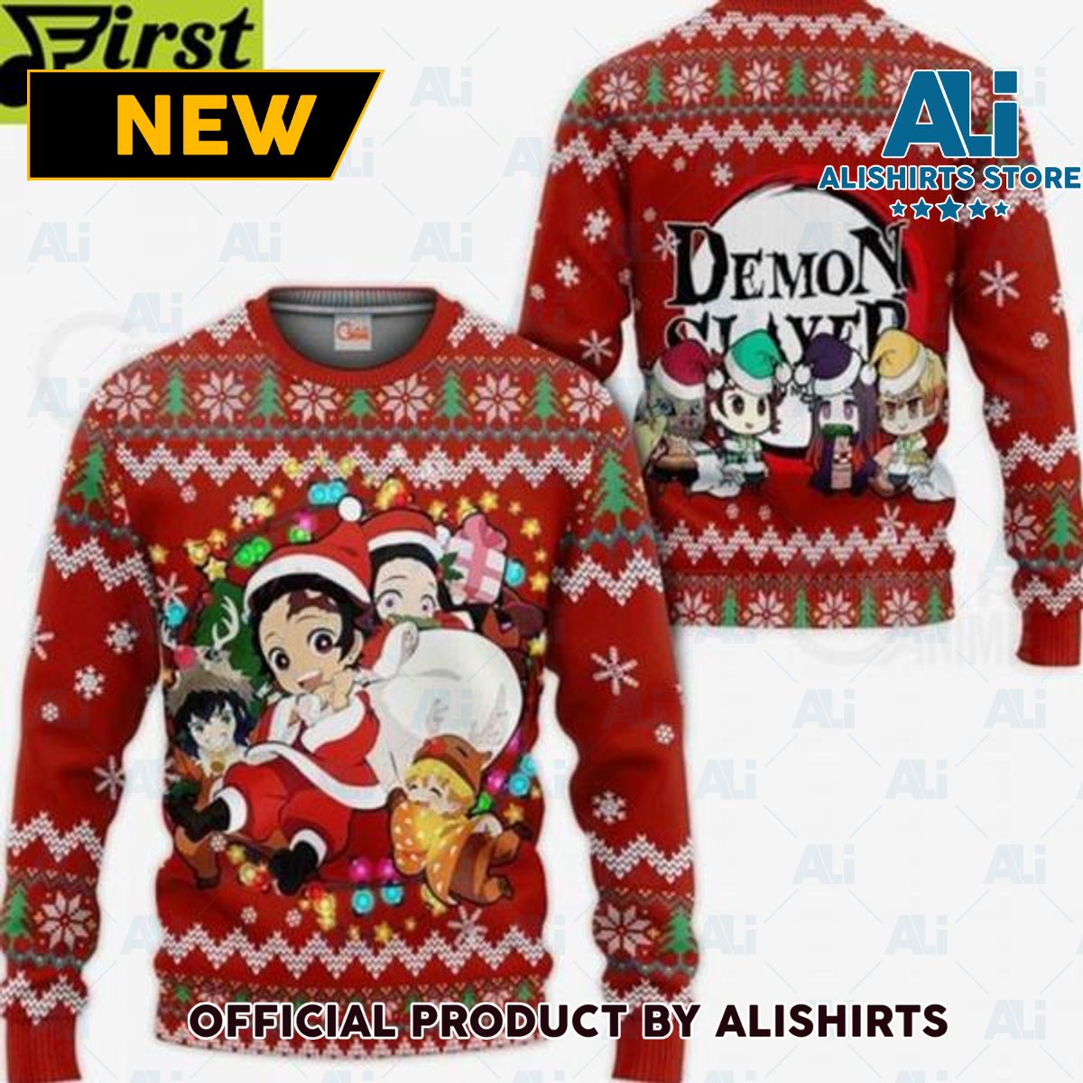 Demon Slayer Ugly Christmas Sweater Kimetsu No Yaiba Xmas Gift