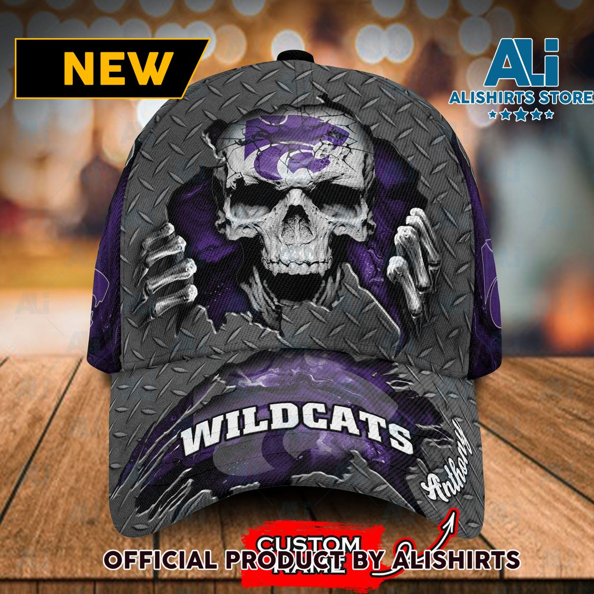 Personalized Kansas State Wildcats Skeleton Classic Cap