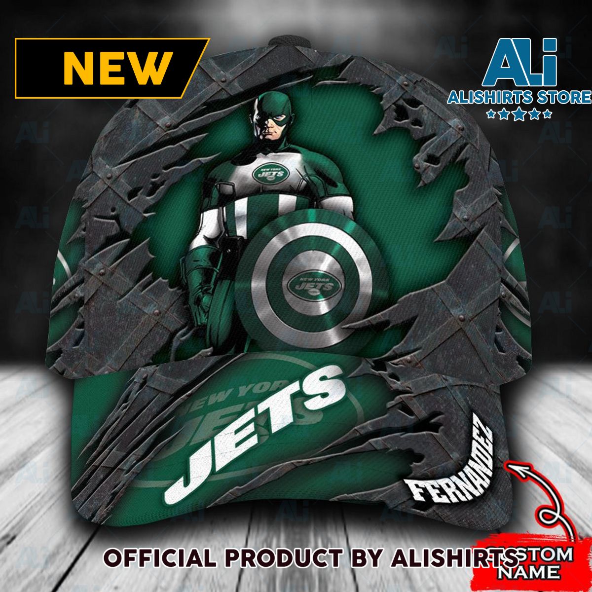 Personalized New York Jets Captain America Classic Cap