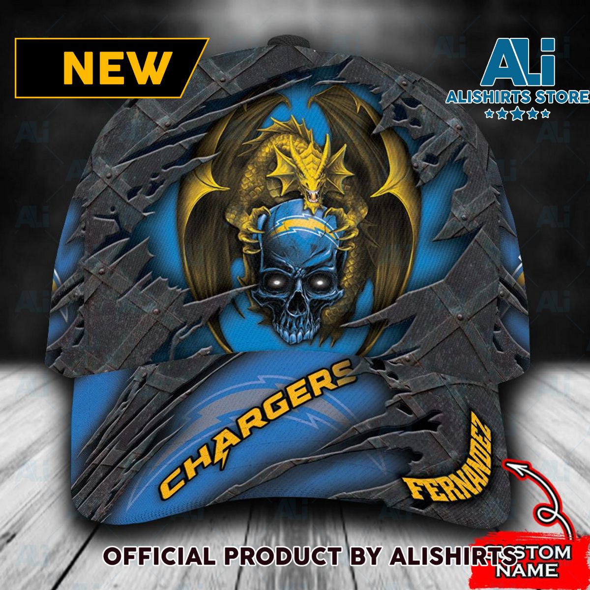 Personalized Los Angeles Chargers Dragon Classic Cap