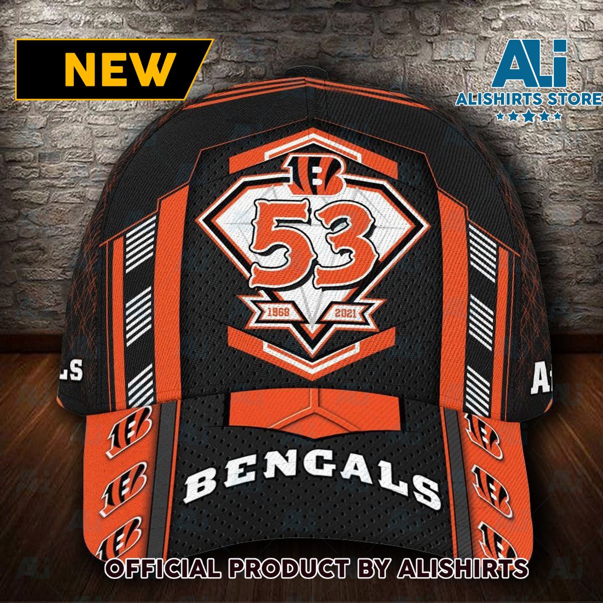 Personalized Cincinnati Bengals 53 Years Anniversary Classic Cap