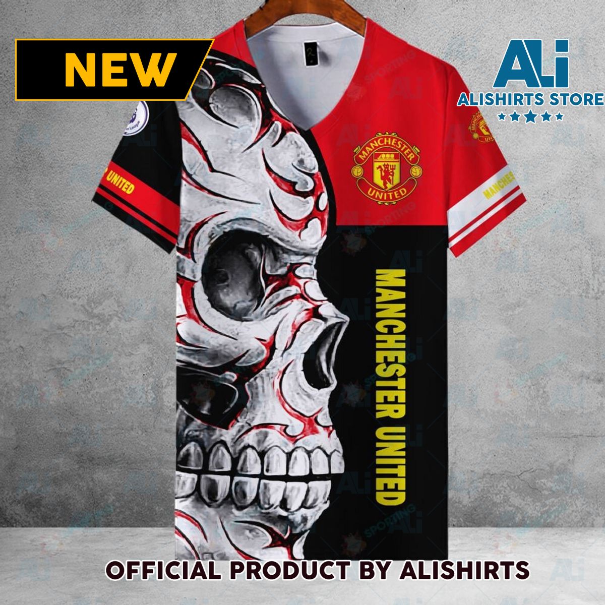 Manchester United FC EPL Skull Football Hawaiian shirt