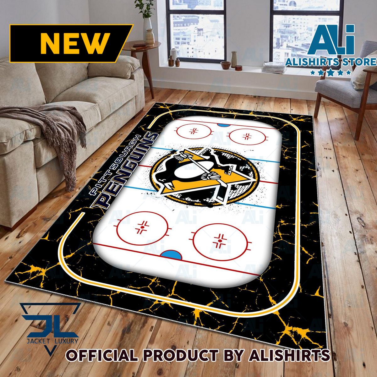 Pittsburgh Penguins NHL team Rug Carpet