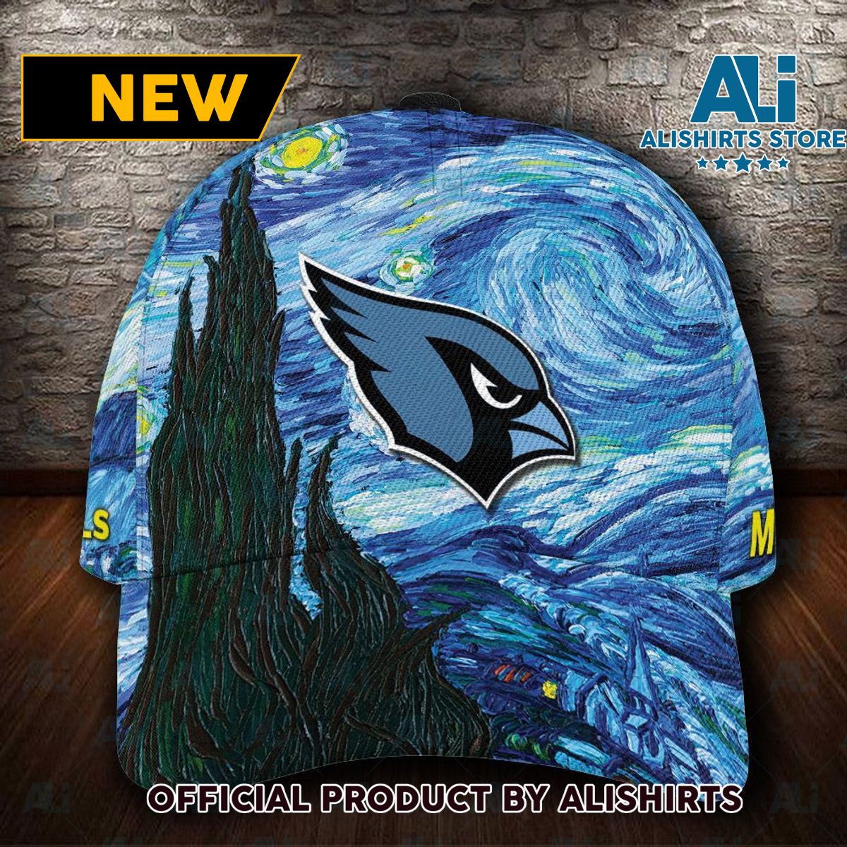 Personalized Arizona Cardinals Van Gogh Classic Cap