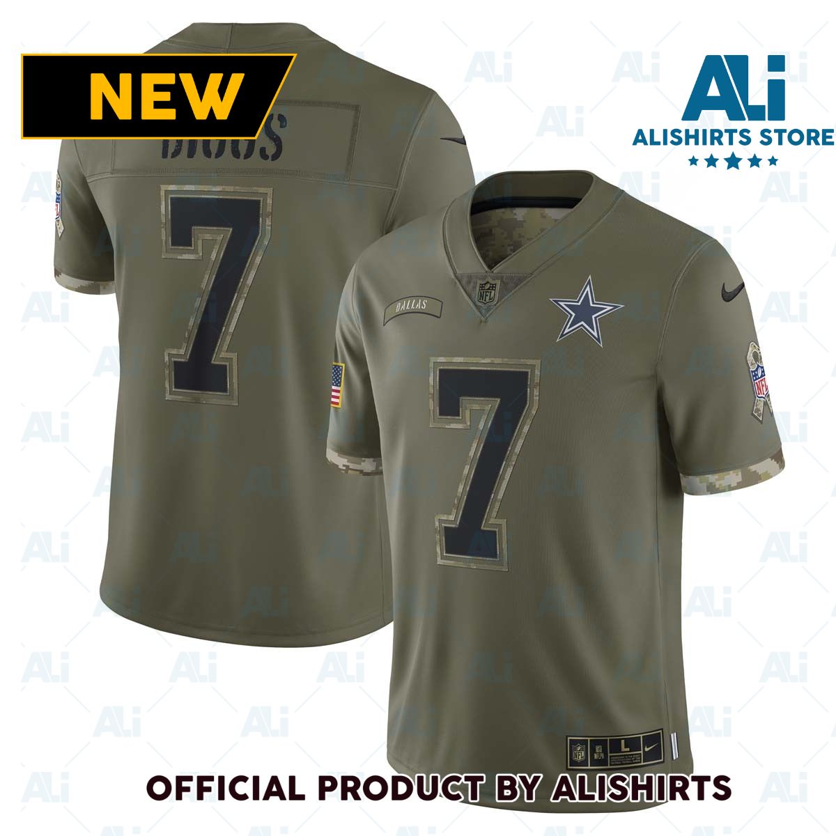 Nike Dallas Cowboys Trevon Diggs  7 2022 Salute To Service NFL Football Jersey