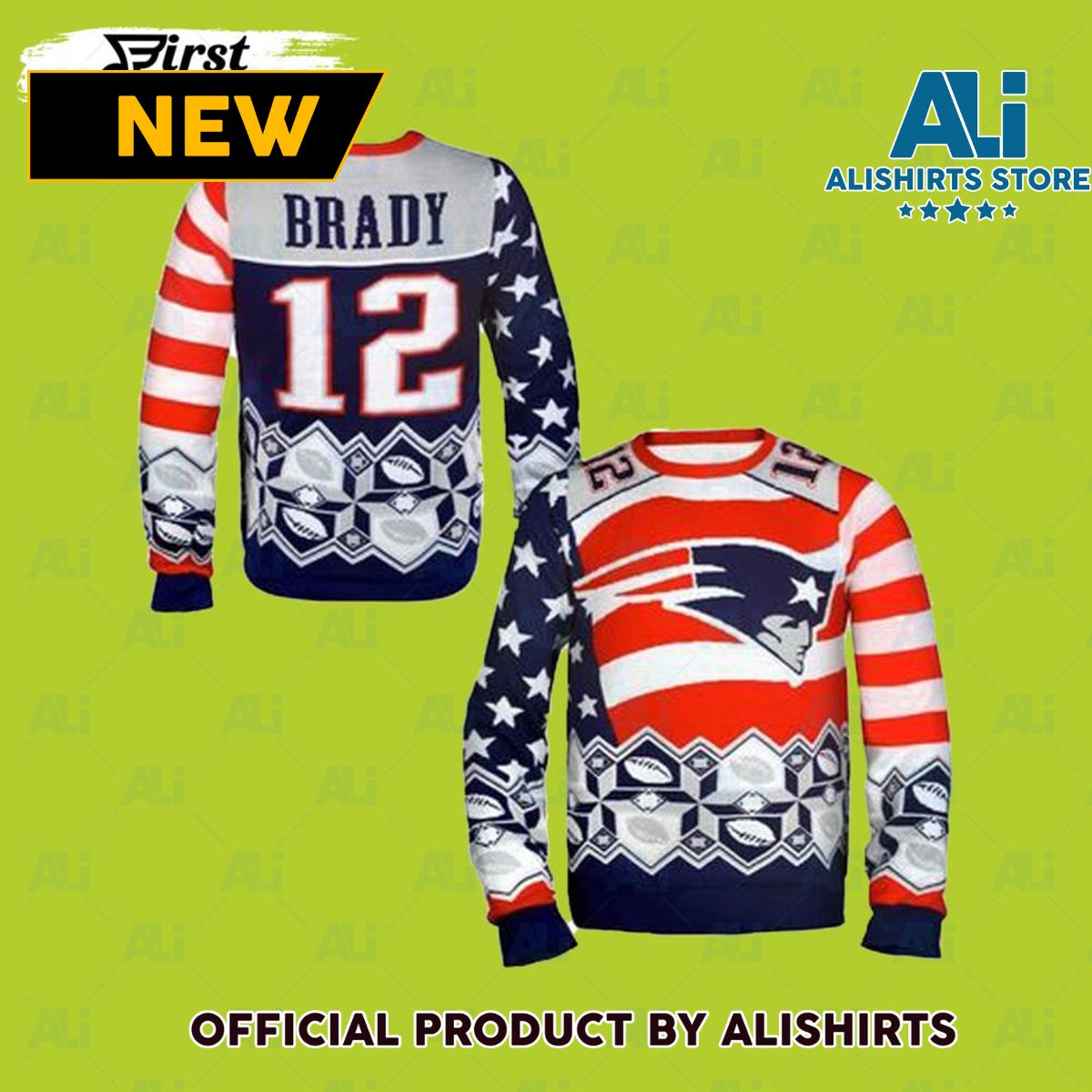 Funny Brady New England Patriots Ugly Christmas Sweater