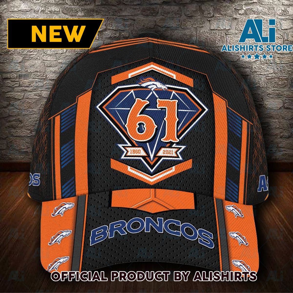 Personalized Denver Broncos 61th Anniversary Classic Cap