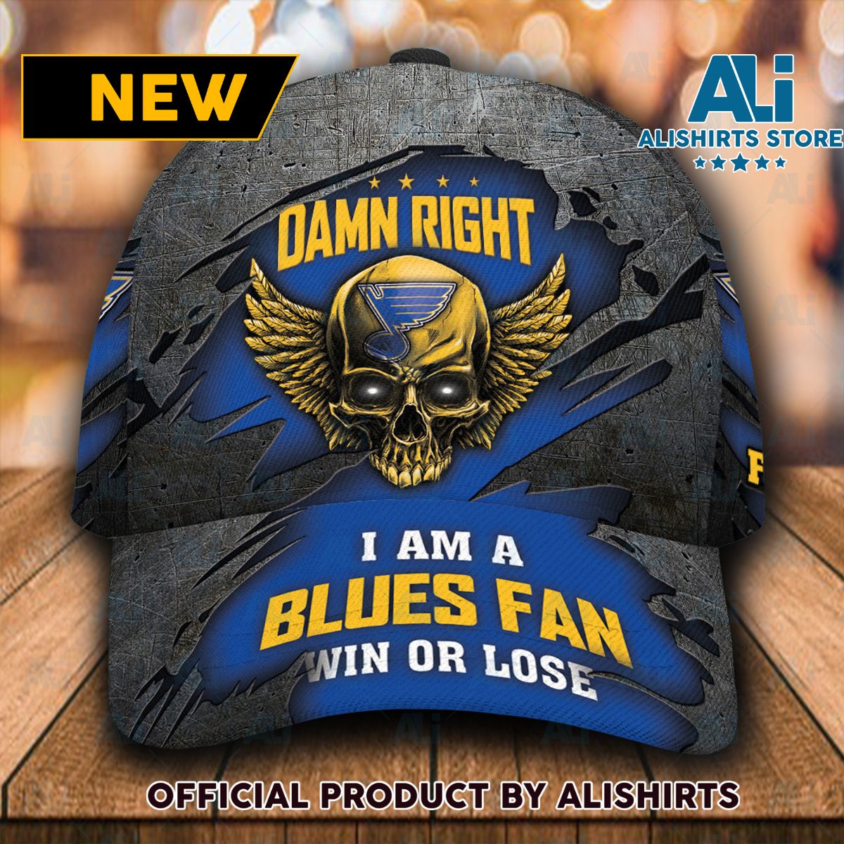 Personalized St Louis Blues Skull Damn Right Classic Cap