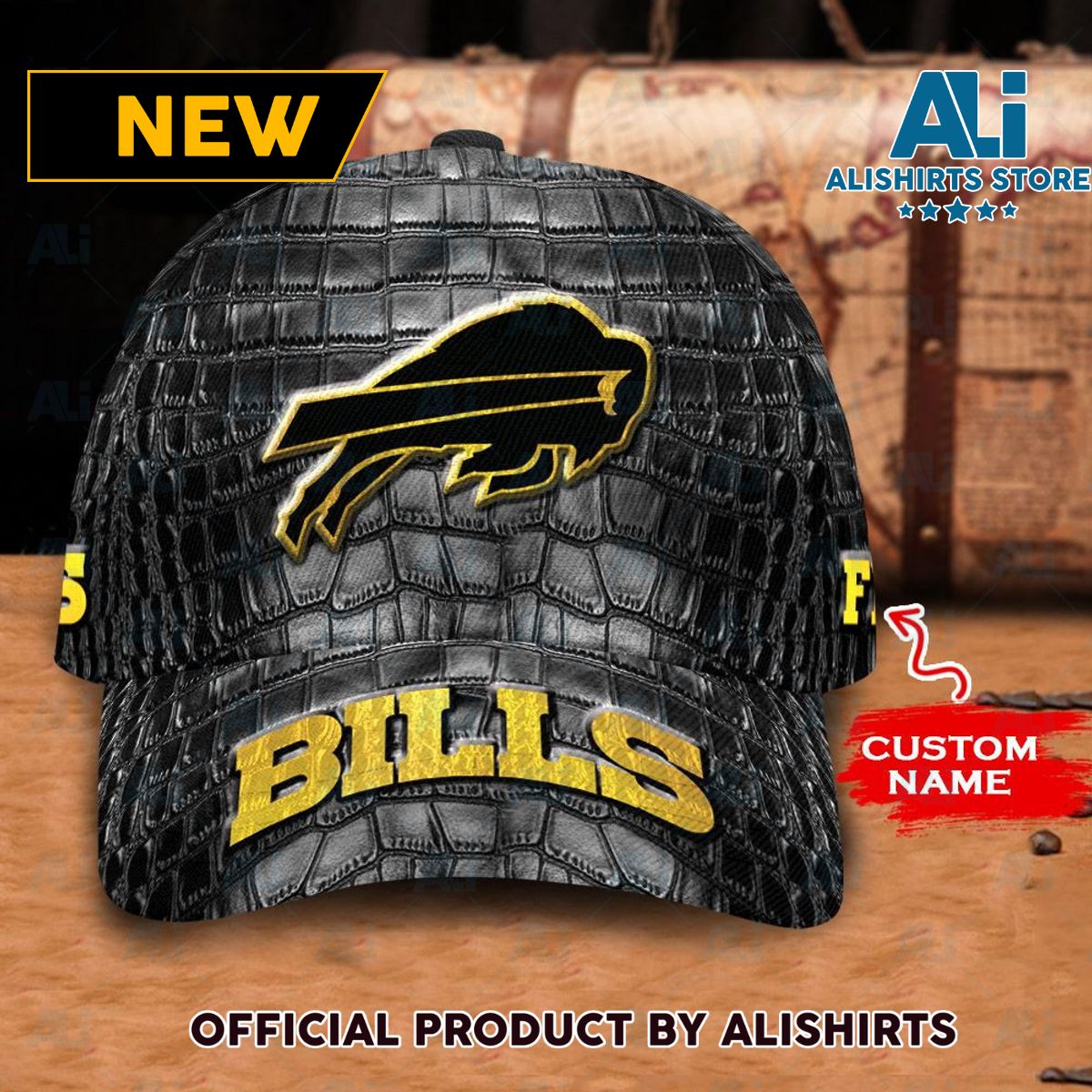 Personalized Buffalo Bills Crocodile Skin Pattern Classic Cap