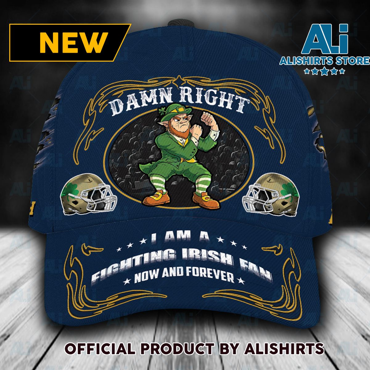Personalized Notre Dame Fighting Irish Mascot Damn Right Classic Cap
