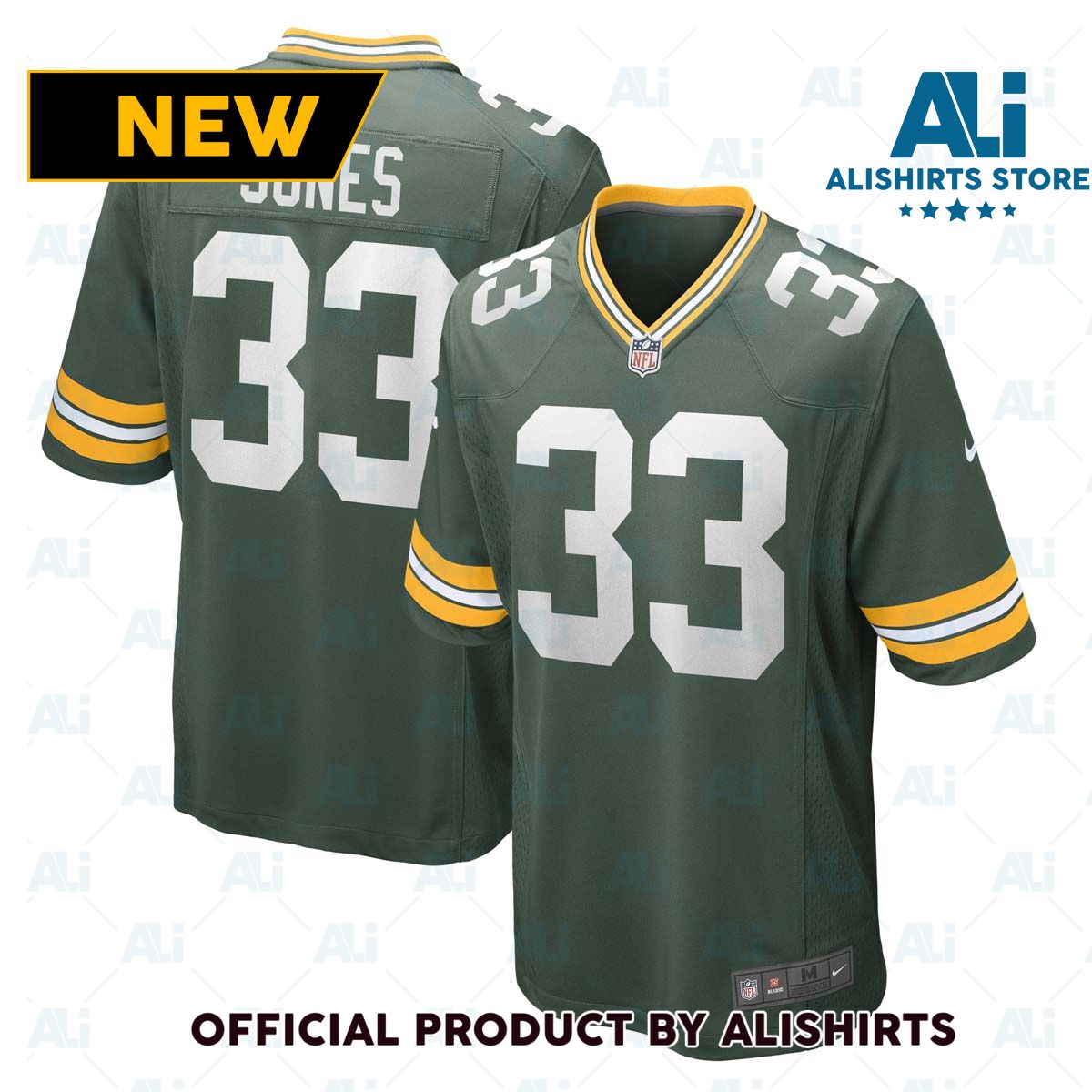 Nike Green Bay Packers Aaron Jones  33 Game NFL Football Jersey