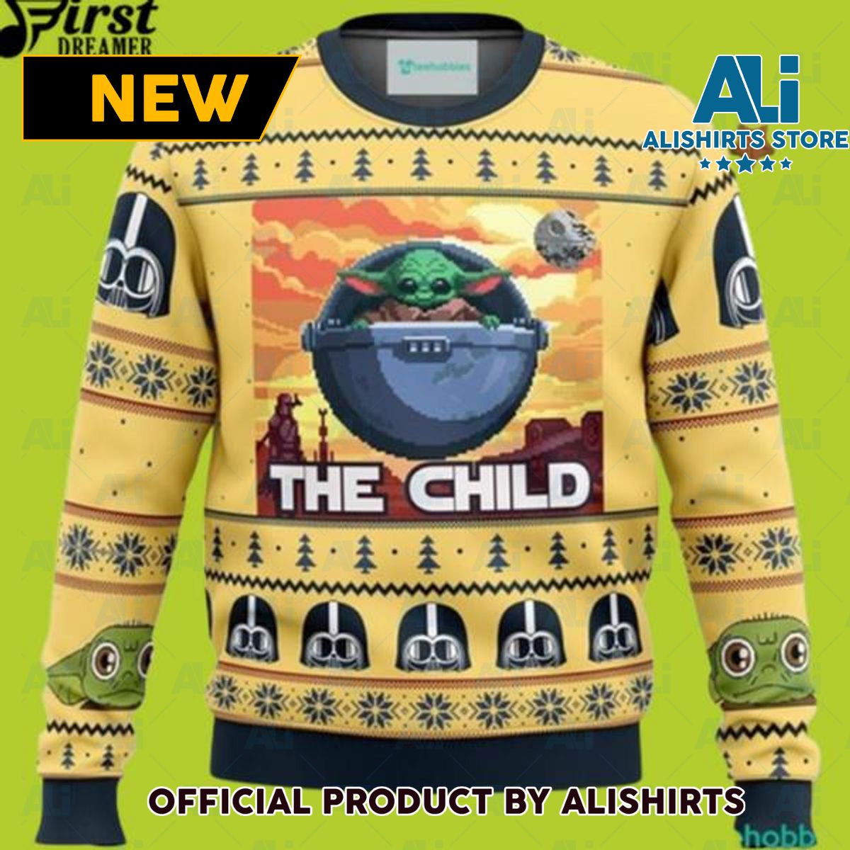 Baby Yoda The Child Mandalorion Star Wars Ugly Christmas Sweater