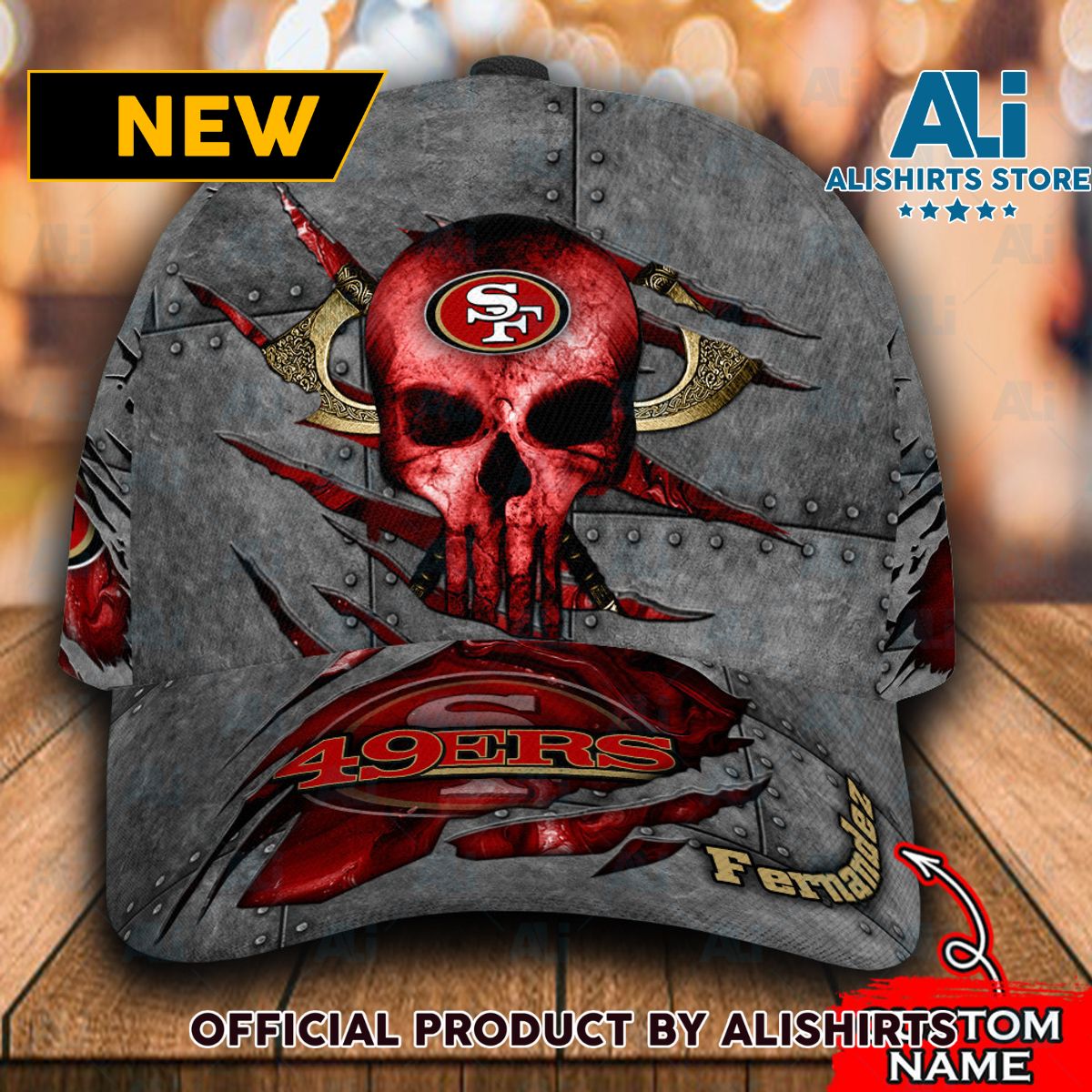 Personalized San Francisco 49ers Skull Rivet Pattern Classic Cap