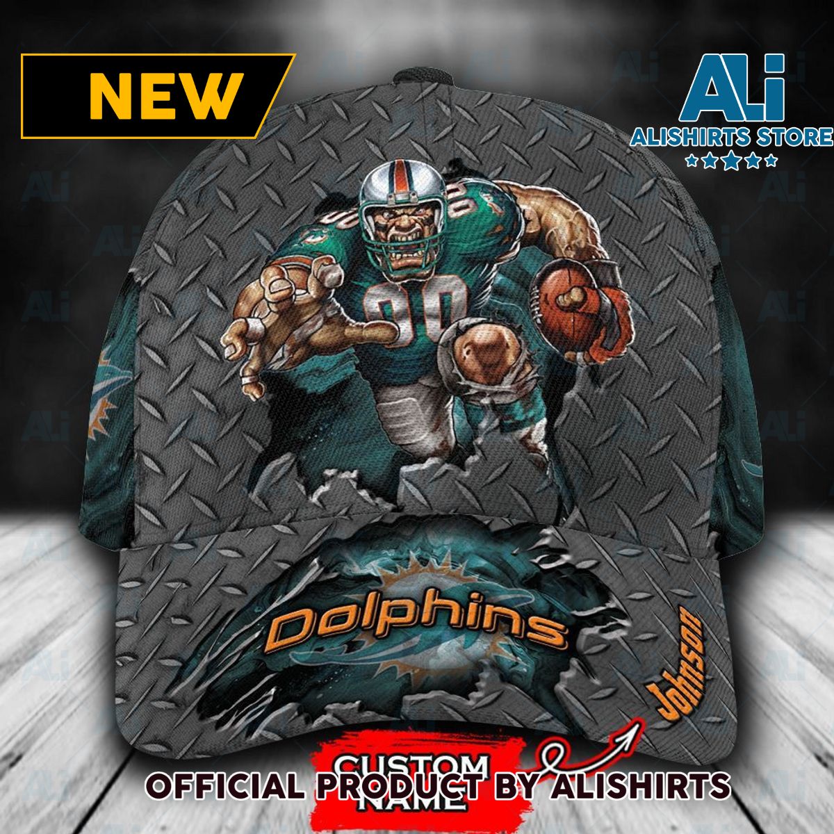 Personalized Miami Dolphins Rivet Classic Cap