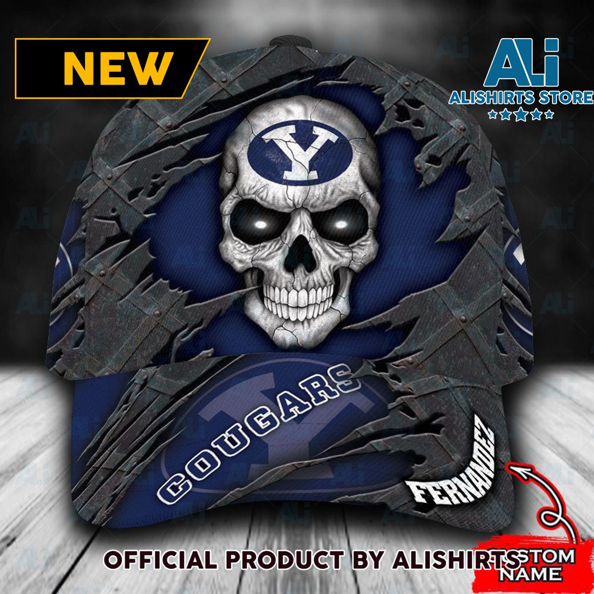 Personalized Byu Cougars Skull Classic Cap