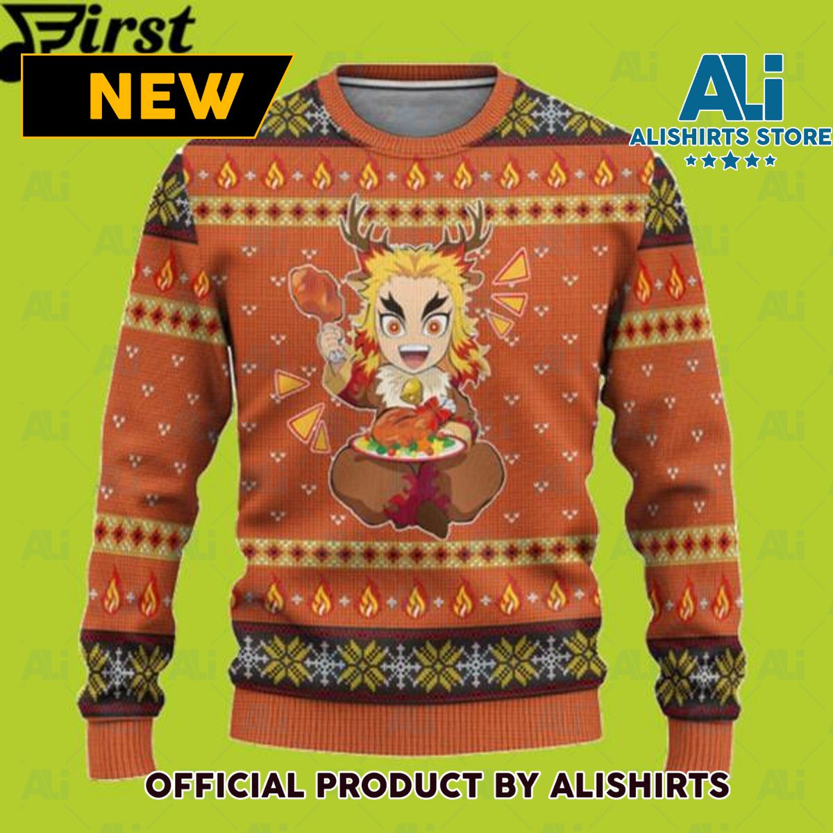 Rengoku Demon Slayer Chibi Demon Slayer Ugly Christmas Sweater