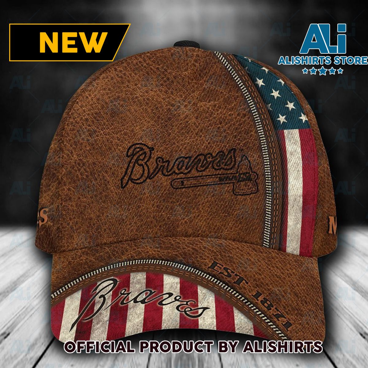 Personalized Atlanta Braves USA Flag Classic Cap