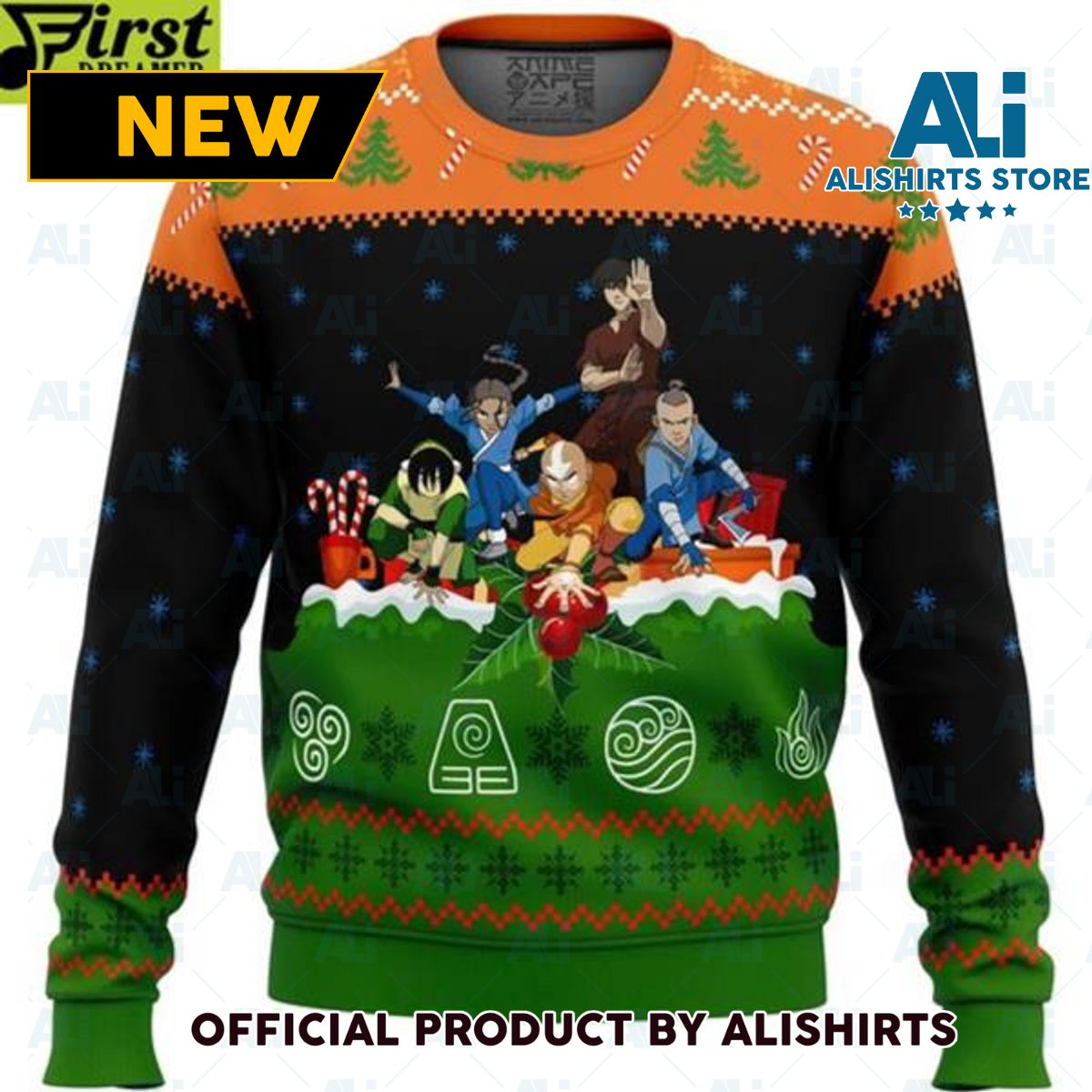 Avatar the Last Airbender On the Chimney Top Ugly Christmas Sweater