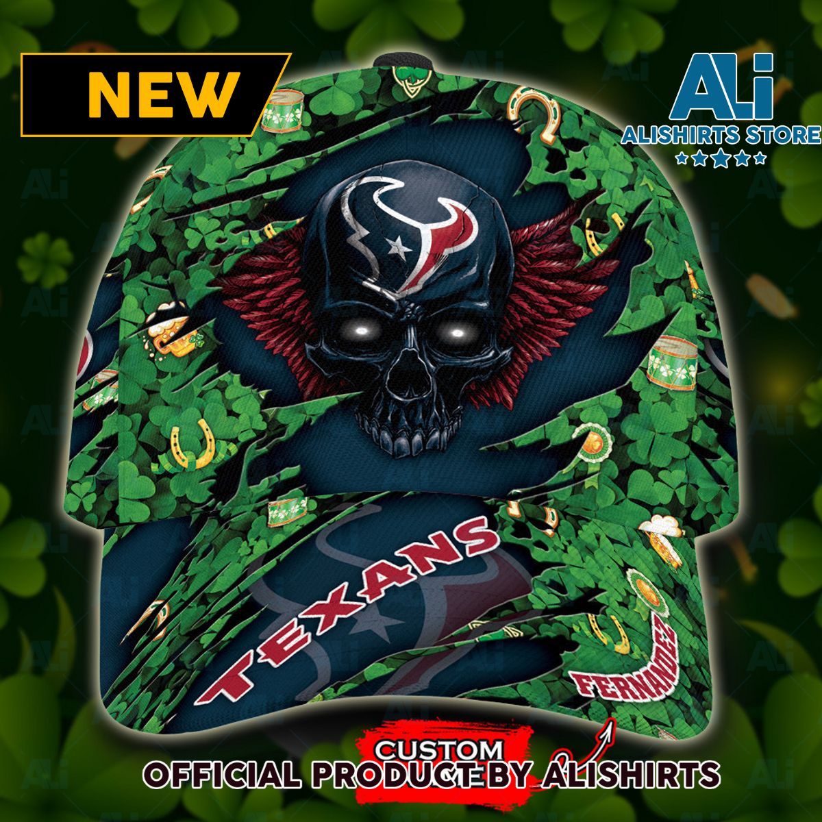 Personalized Houston Texans St Patrick Day Classic Cap