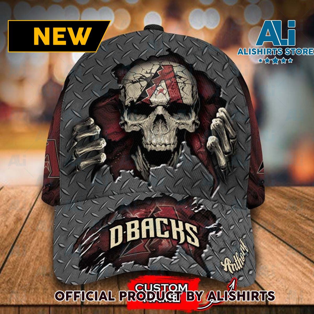 Personalized Arizona Diamondbacks Skeleton Classic Cap