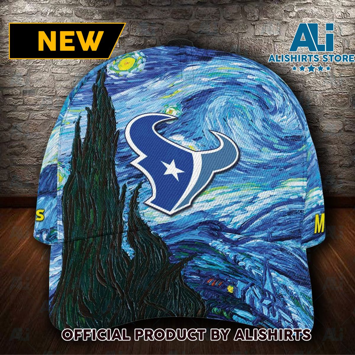 Personalized Houston Texans Van Gogh Classic Cap