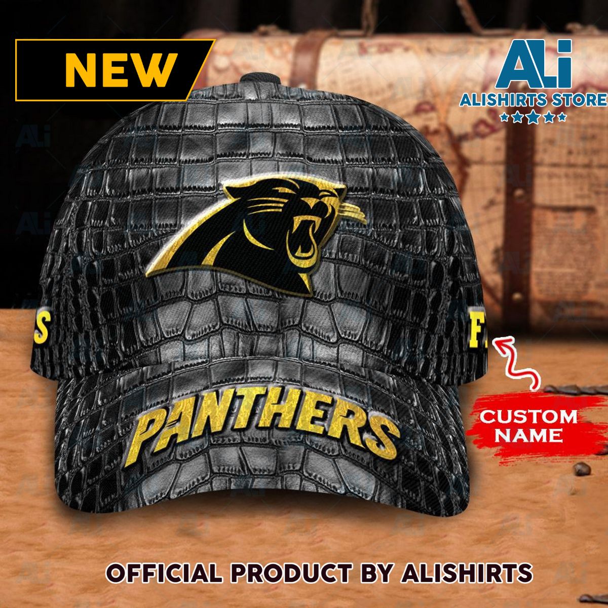 Personalized Carolina Panthers Crocodile Skin Pattern Classic Cap