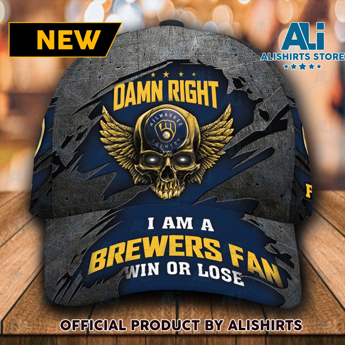 Personalized Milwaukee Brewers Skull Damn Right Classic Cap