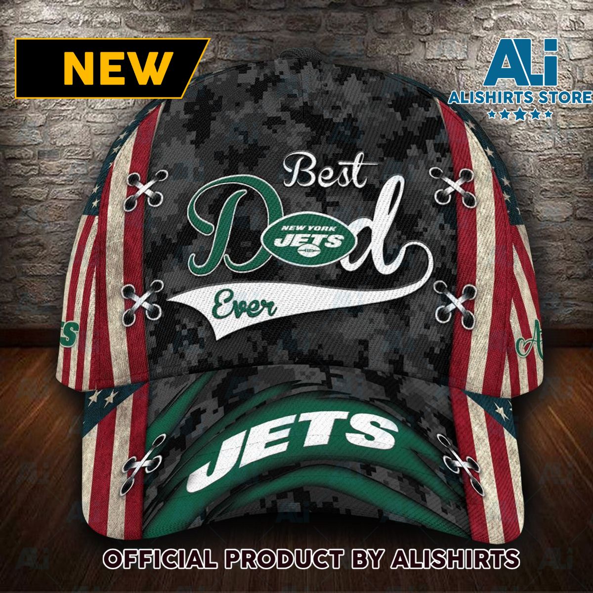 Personalized New York Jets Best Dad Camo Classic Cap