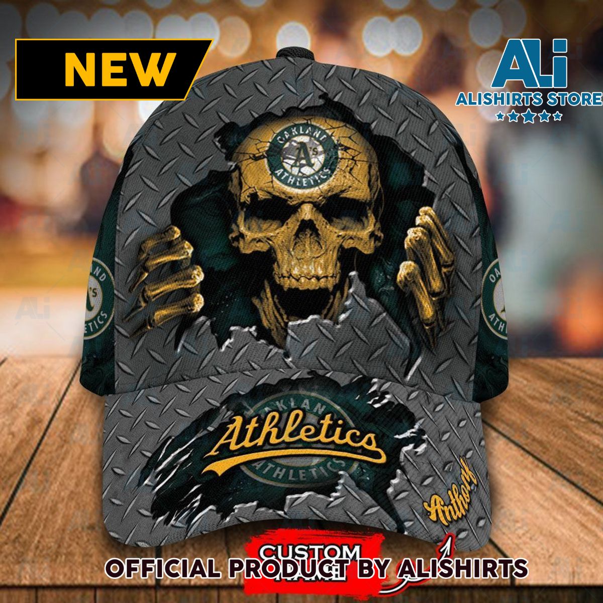 Personalized Oakland Athletics Skull Classic Cap