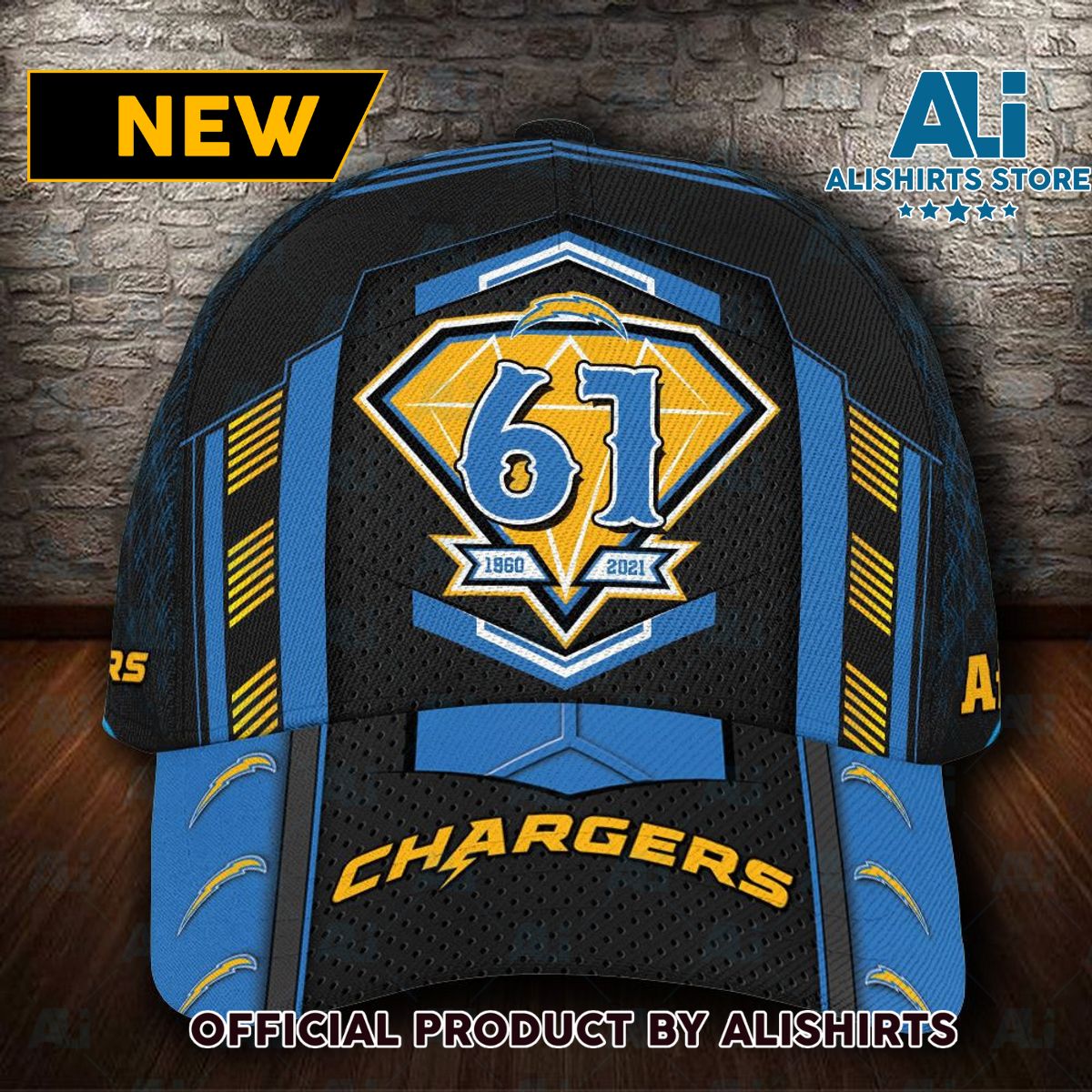 Personalized Los Angeles Chargers 61 Years Anniversary Classic Cap