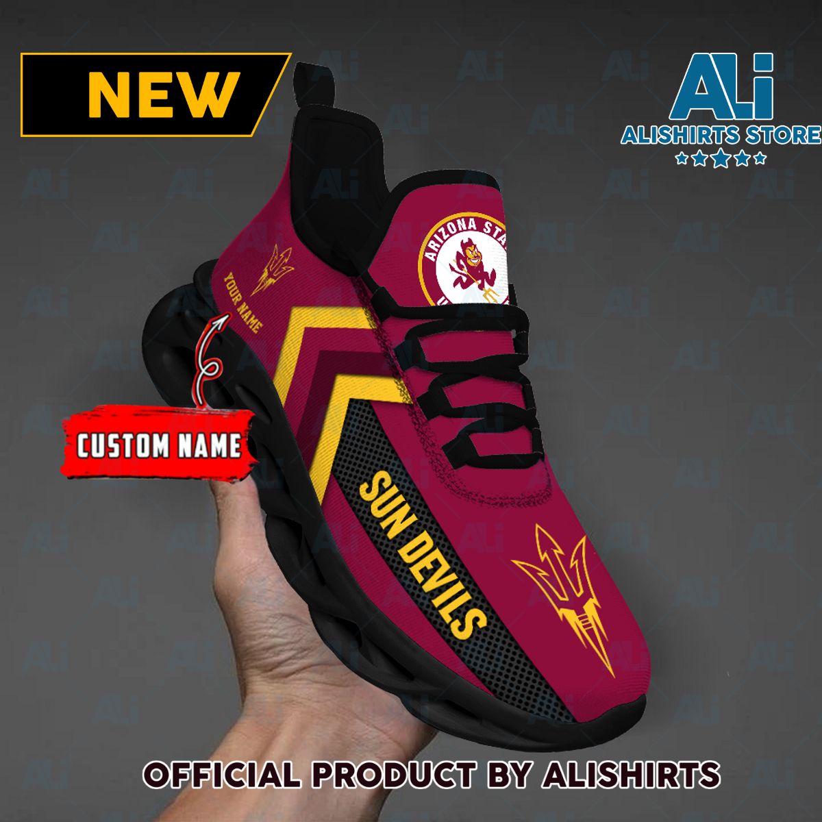 NCAA Arizona State Sun Devils Team Logo Custom Name Max Soul Shoes