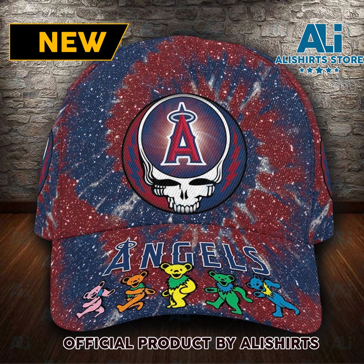 Los Angeles Angels x Grateful Dead All Over Print 3D Classic Cap