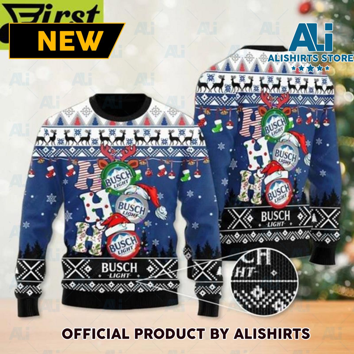 Busch Light Ugly Sweater Ho Ho Ho 3D Ugliest Christmas Sweater Ever Presents For Christmas