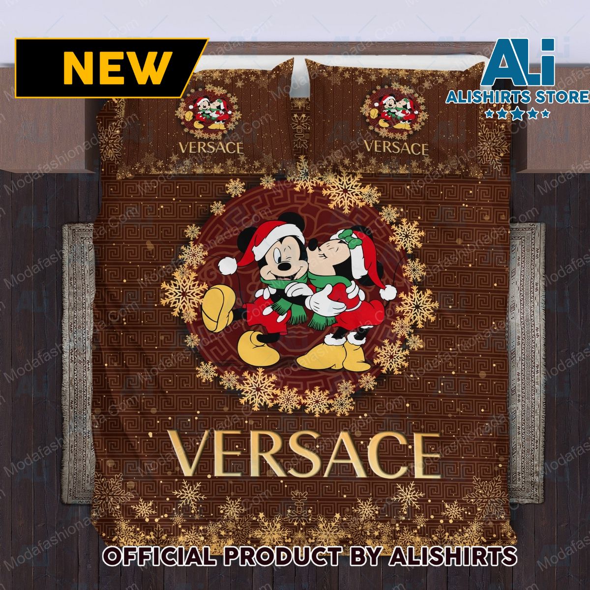 Mickey And Minnie Versace Merry Christmas Bedding Sets