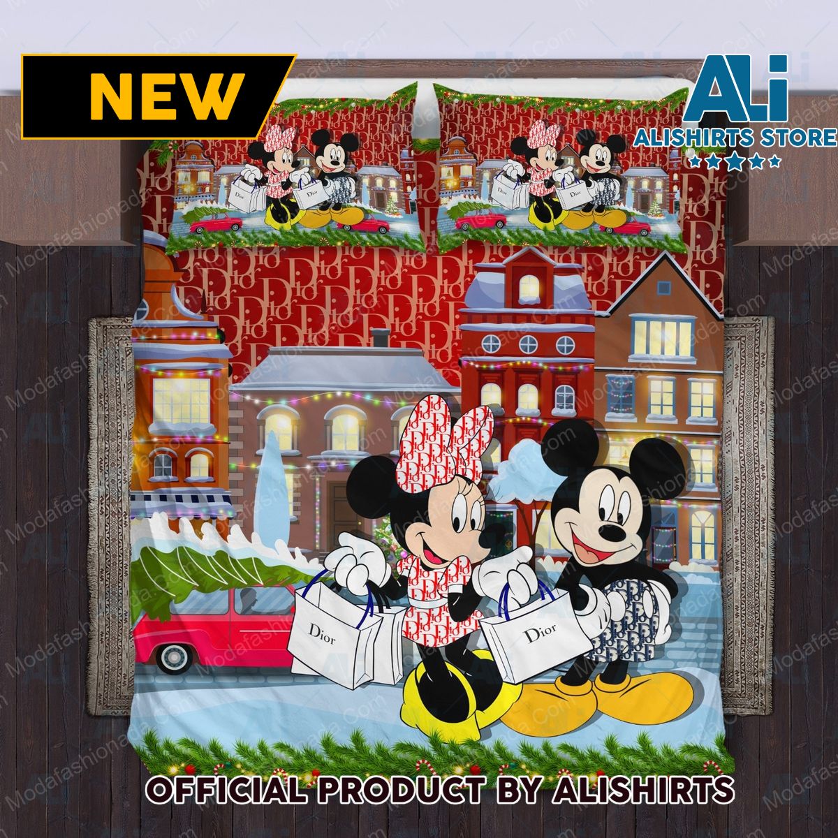 Mickey & Minnie Mouse Dior Merry Christmas Bedding Sets