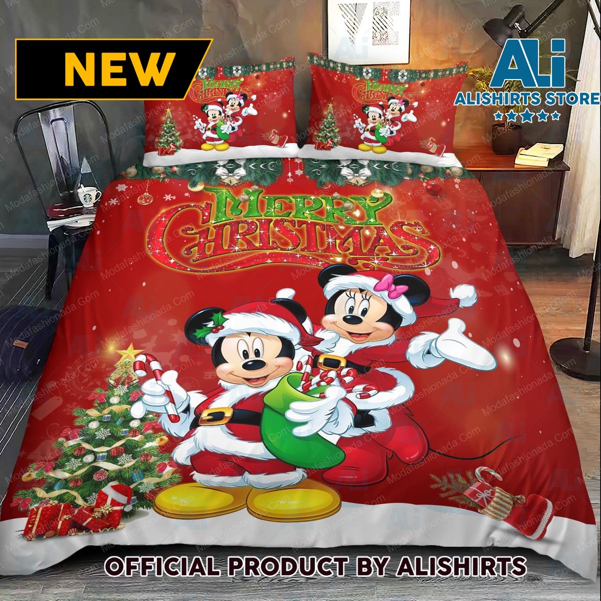 Mickey Mouse And Minnie Christmas Bedding Sets