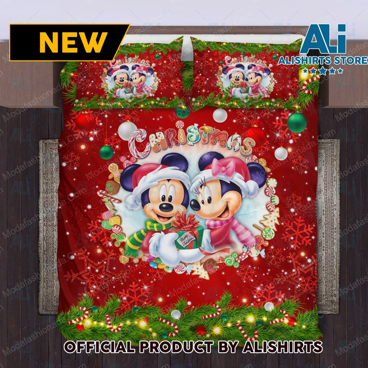 Minnie Mouse Merry Christmas Bedding Sets