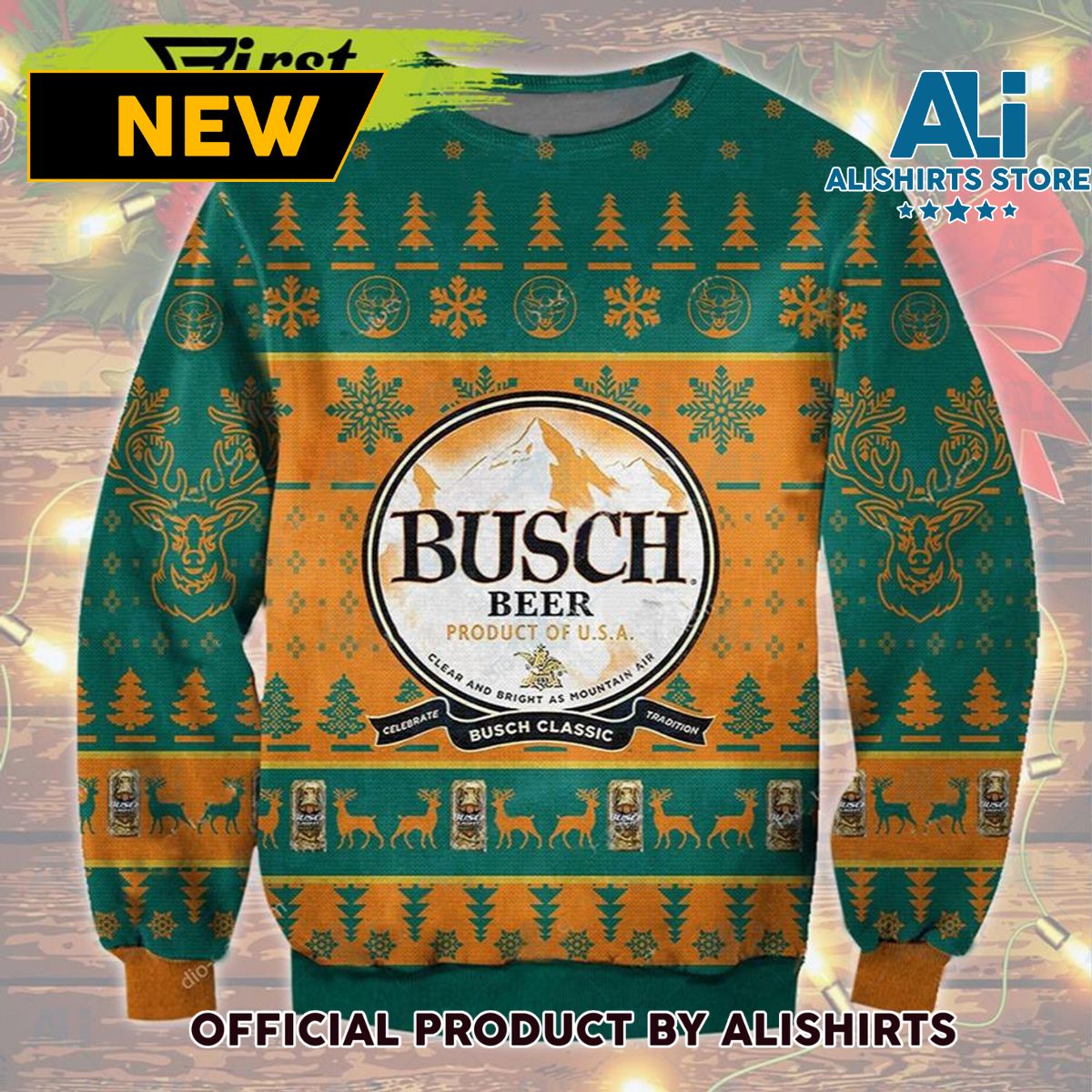 Busch Beer Ugly Christmas Sweater Unisex Best Gift Christmas