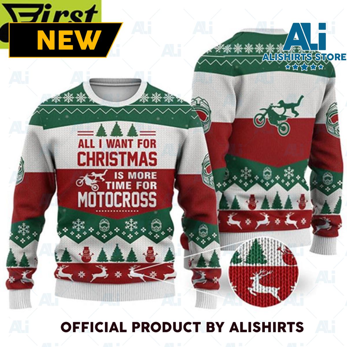 All I Want For Christmas Is Motocross 3D Ugliest Christmas Sweater Ever Gifts For Christmas - EC41