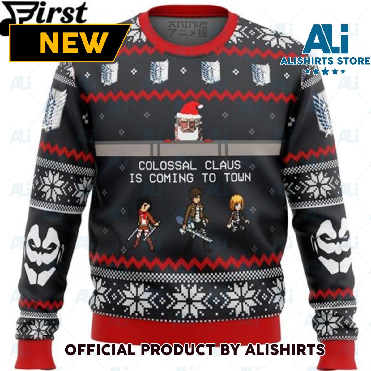 Attack on Titan Colossal Claus Ugly Christmas Sweater