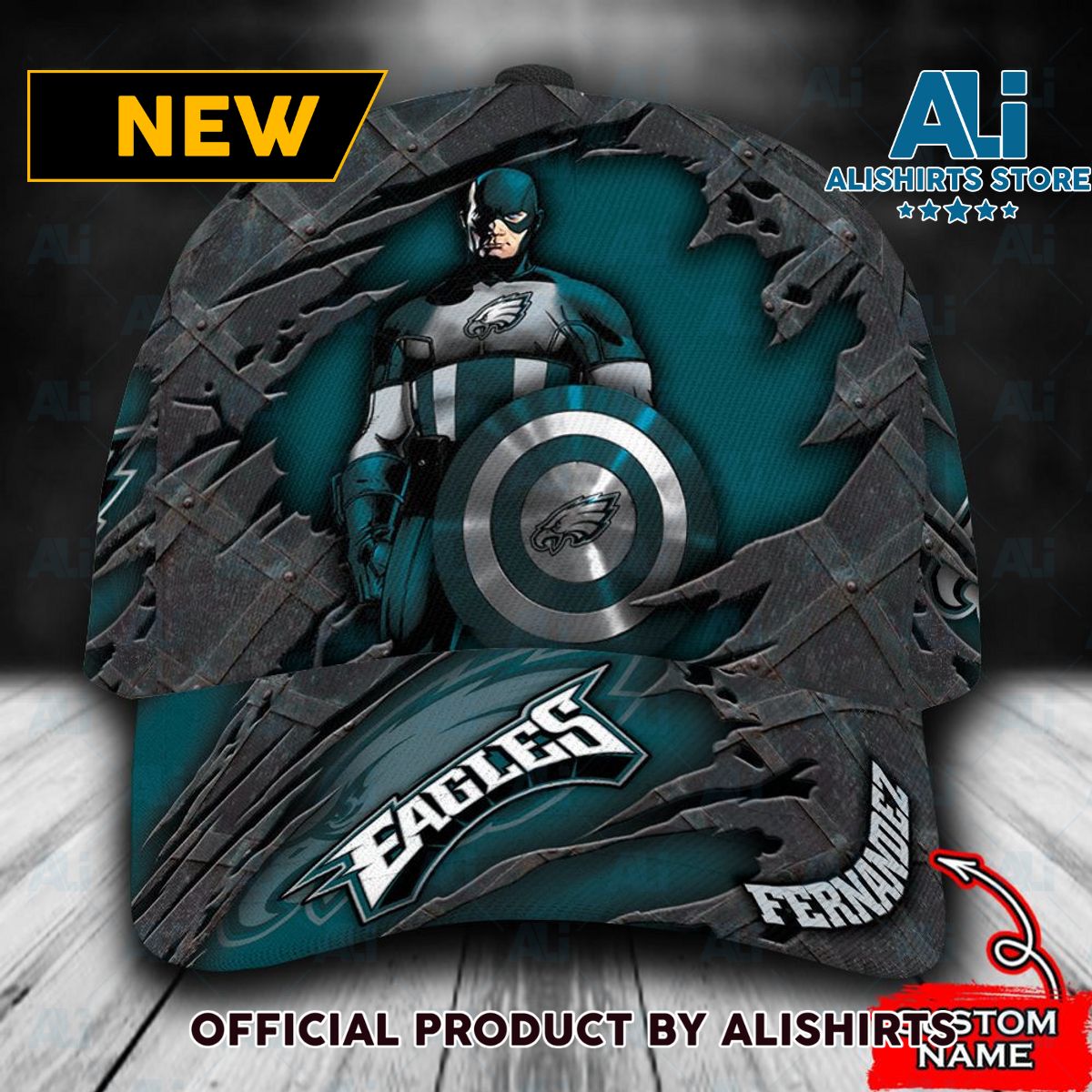 Personalized Philadelphia Eagles Captain America Classic Cap