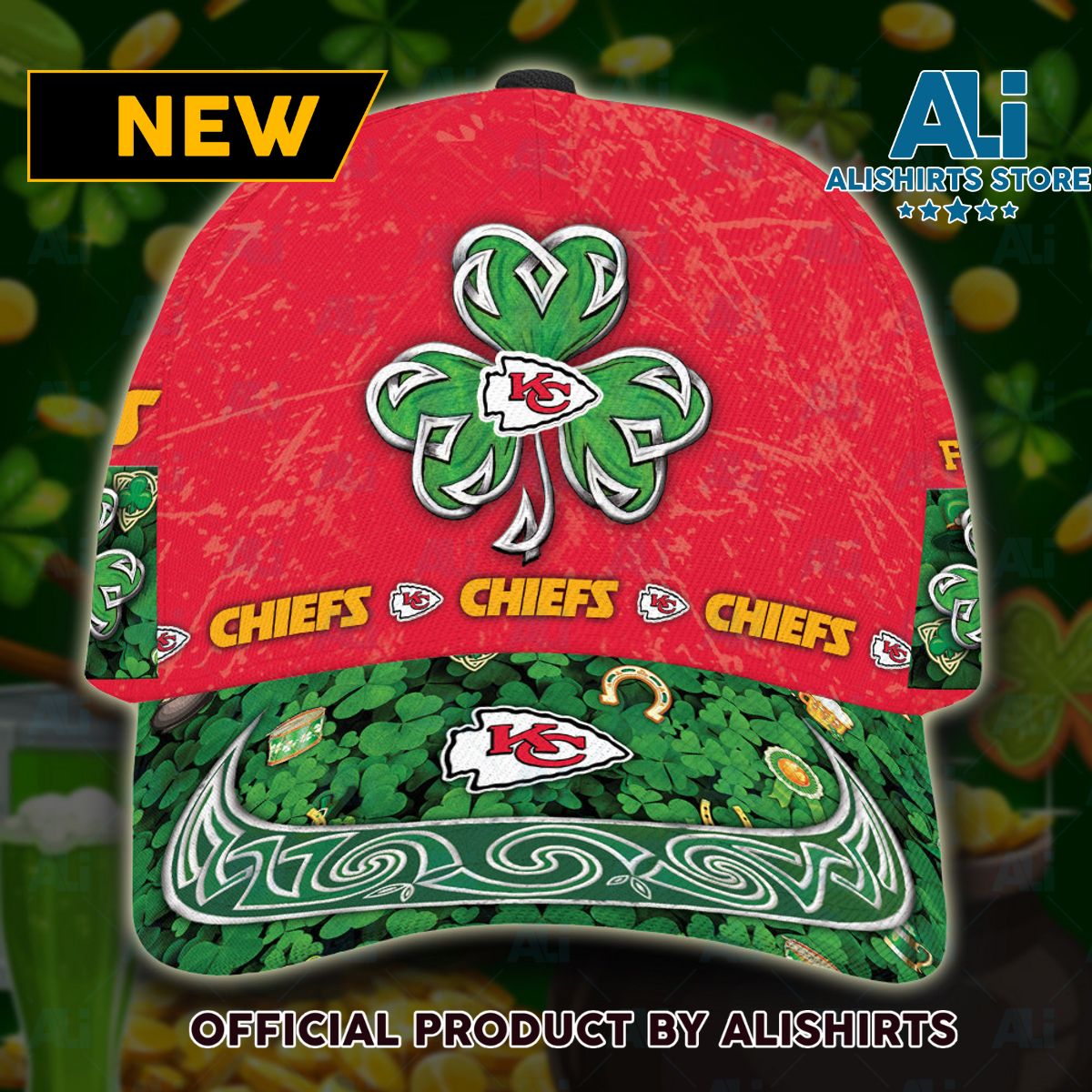 Personalized Kansas City Chiefs St Patrick Day Classic Cap