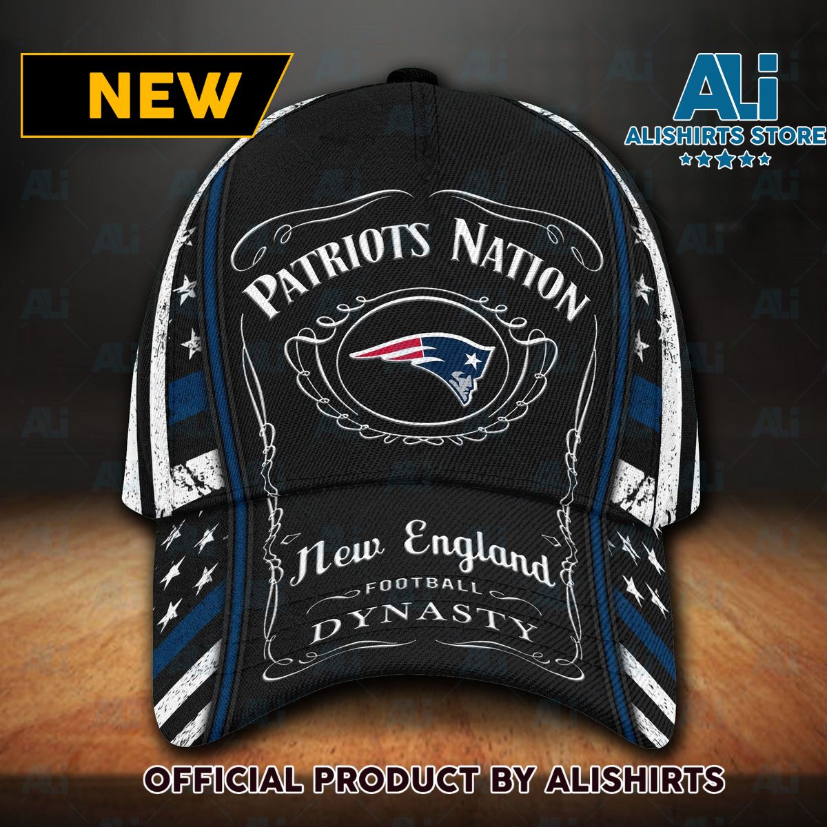 New England Patriots & Jack Daniels All Over Print 3D Classic Cap