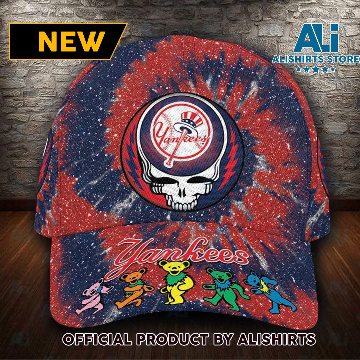 New York Yankees x Grateful Dead All Over Print 3D Classic Cap