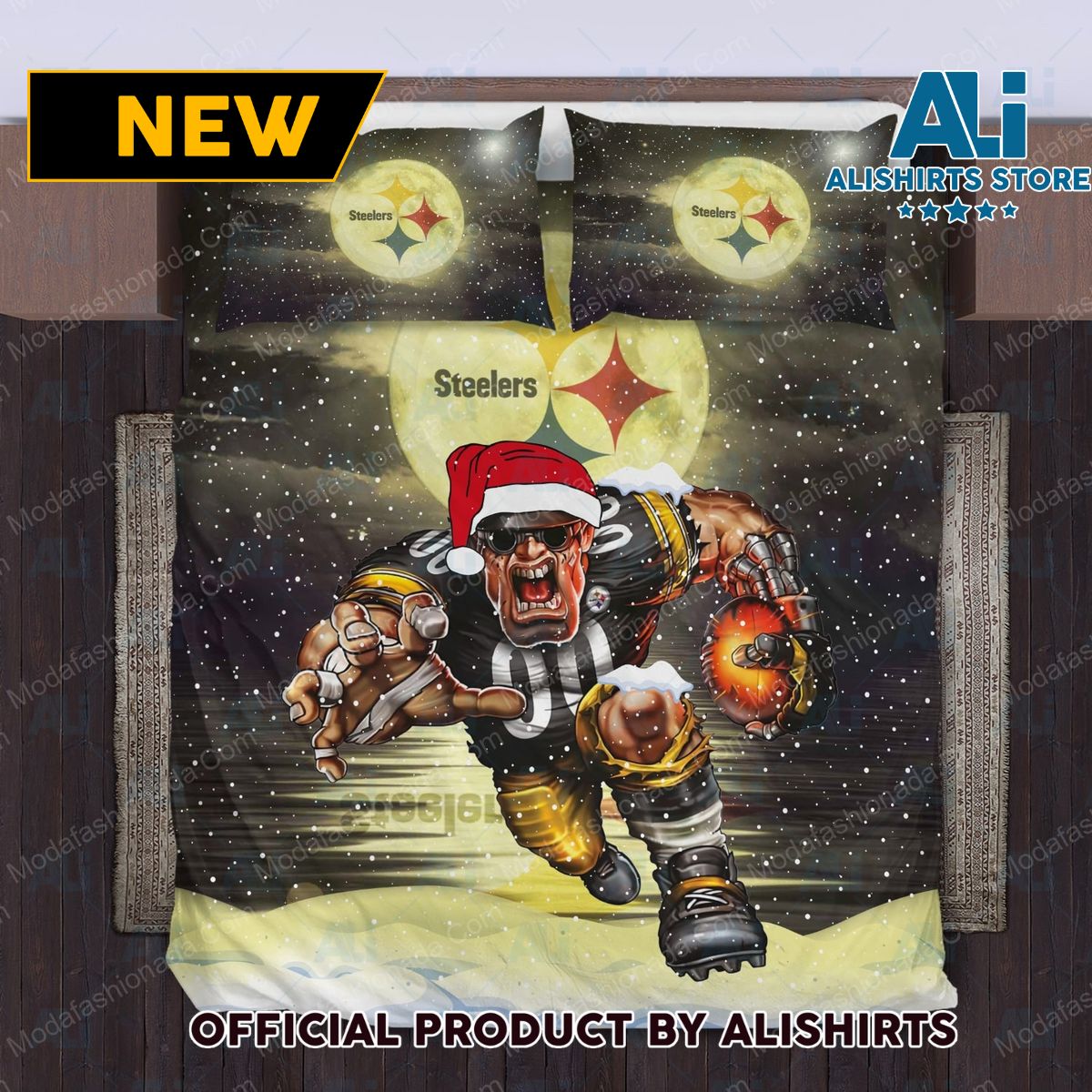 NFL Pittsburgh Steelers Logo Christmas Bedding Sets